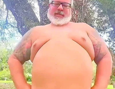 Naked Dancing Bear in the Wilderness Showing His Hole
