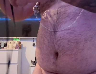 Nipple Play with Cock Bondage