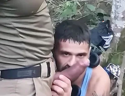 Sucking the Cop's Huge Cock