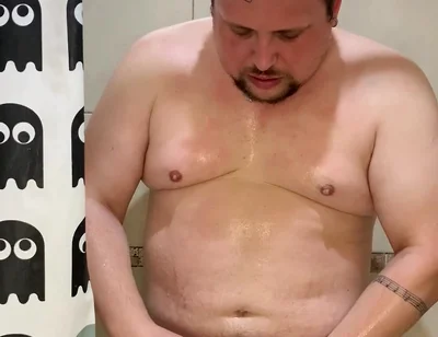 Shaving my balls and playing with my cock
