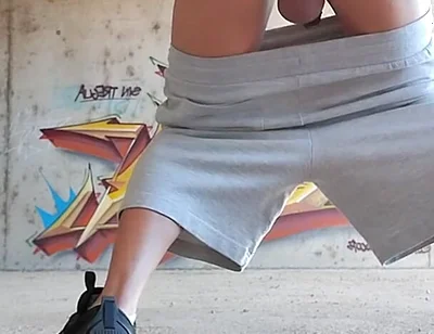 In a Thong Fingering Me Outdoors