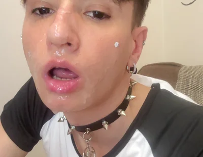 Femboy Sucking Dildo Got Whole Face Wet