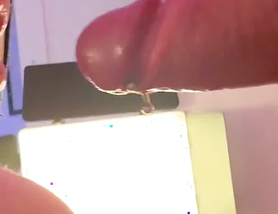 Penis Cage Gloryhole I Free His Long Cock with Foreskin and Frenulum Piercing