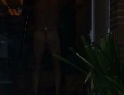 In a Thong Rubbing My Ass on the Terrace
