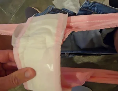 Big Pad Placement and Maxi-pad Changing Progress in Bathroom