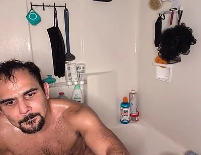 Bodybuilder Strokes Thick Cock After Workout in the Shower