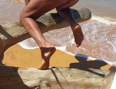 Ladysilva Crossdress on the Beach in Panties What a Hot Ass