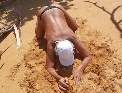 Ladysilva Femboy on the Beach Tanning Her Hot Ass in Bikini