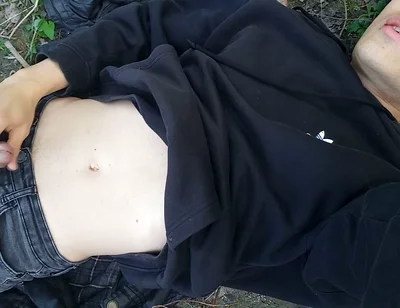 The Cute Gay Twink Jerking off His Cock, Pulled Through His Fly While Outdoors, Is Jon Arteen