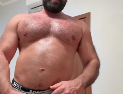 Massive Stepdaddy Has His Feet, Chest and Ass Worshipped, Before Jerking off and Cumming.