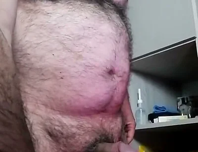 Piss and Jerks My Cock in Public Porn Show