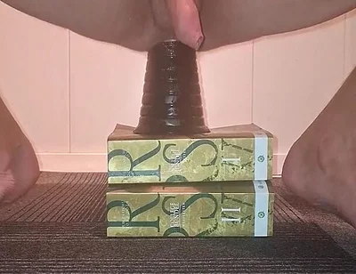 Gay Twink Riding Huge Anal Dildo Pawn