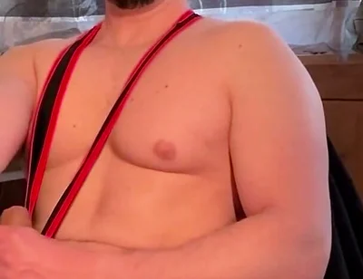 Wrestler Flexing Muscles and Jerking off Huge Load