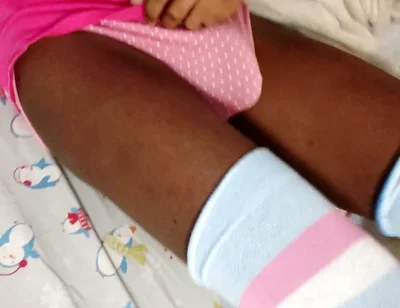 Black Femboy Shows You His Panties Bulge and Ass