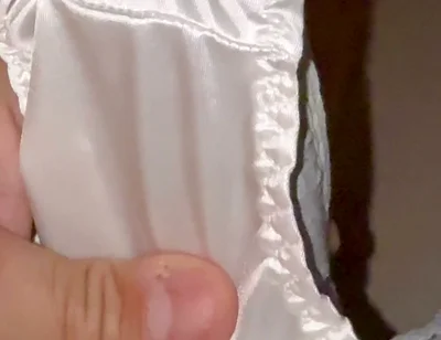 White Silky Panties Getting Drenched