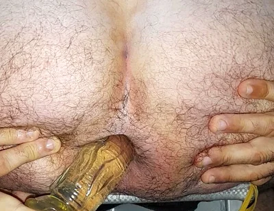 Lush Vibration and Big Transparent Dildo Fucking My Ass Close-up to the Wide Open Bottom