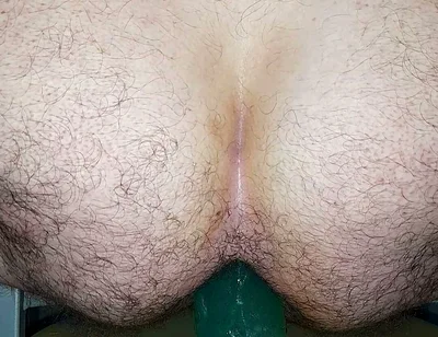 Fucking My Ass with Huge Green Dildo to the Bottom Close-up
