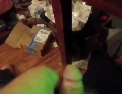 Cumming with a Green Glowing Light
