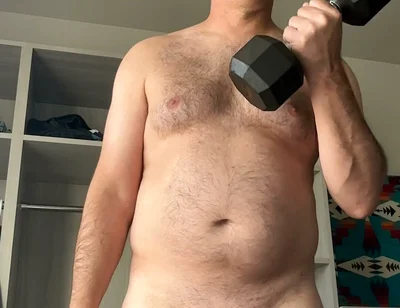 Duke Silver Loves Lifting Weights for the Camera