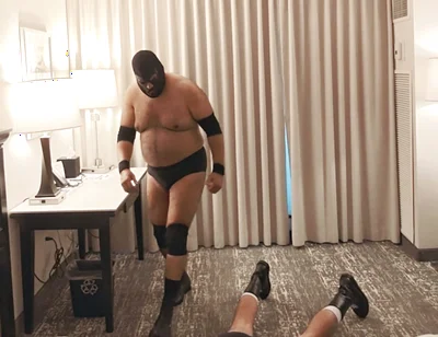 Bearops Takes Over Hotel Room Wrestling Roleplay