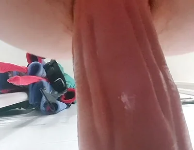 Massive dildo in my hairy ass