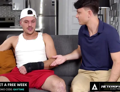 Enzo Muller And Nate Rose In Injured Football Jock Breeds His Tutor During Grades Help