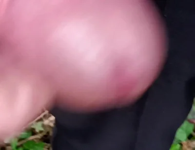 Big Uncut Cock Cruising, Close up Wanking in the Woods Wearing Work Clothes - Rockard Daddy