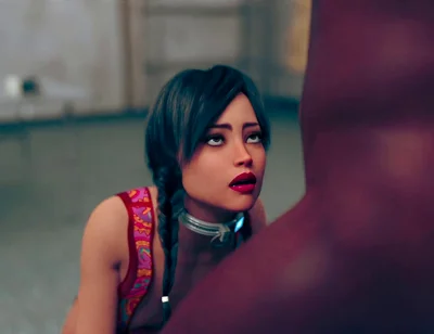 An Adorable Little Sissy Girl Giving Deepthroat Blowjob & Getting Facial From Black Guy James for a Dress