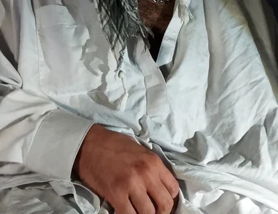 Dirtyjunkbro Dressed in Afghan Clothes, Cover Socks Piss in and Piss Drink