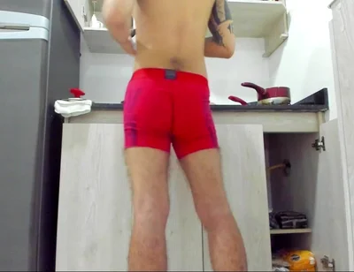 This Sexy Boy Is Naked and the Kitchen for Everyone