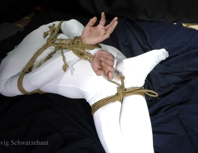 Zeus Bound in Spandex: Ball Gag, Rope Challenge and One Liter of Water