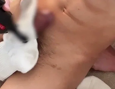 Japanese Man Ejaculates Profusely While Masturbating Using a Sock