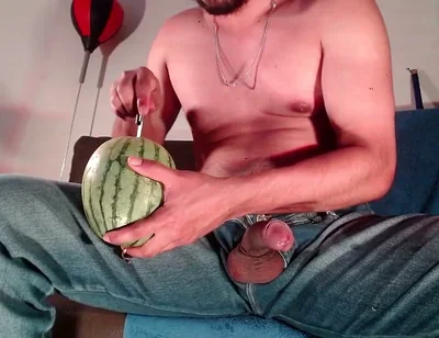 Fucking a Watermelon While Wearing Jeans