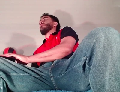 Jeans, Dick Out, and Masturbation with Food