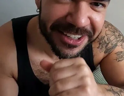 Worshipping a Big Uncut Latino Dick POV