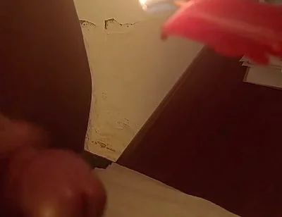 Hot Candle Wax on Cock Cumming