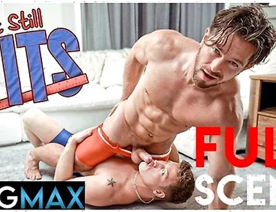 Beefy Logan Aarons Still Fits His Wrestling Singlet & Johnnys Cock - Full