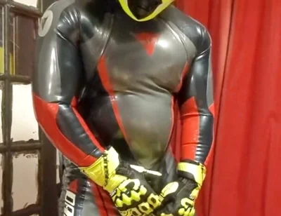 Faceless rubber biker drone