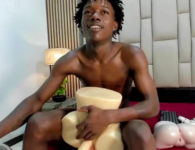 Black Twink Fucking Toy & Cumming