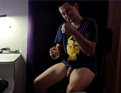 Horny Guy Masturbates and Uses His Own Cum as Coffee Cream