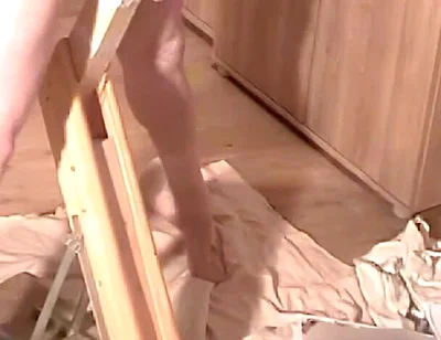 Strip and Fleshlight Stand Fuck Masturbation