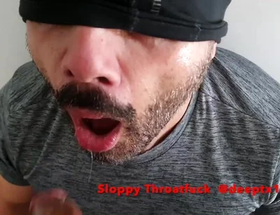 Cumshot and Sloppy Throatfuck with Latino Jock