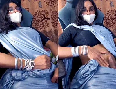 Crossdresser Jerk off in Saree