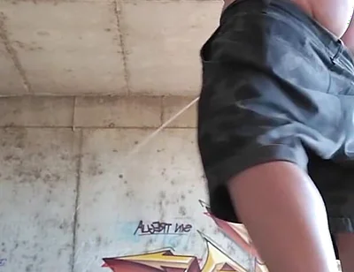 Outdoor Pissing and Showing Thong