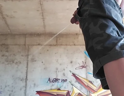 Outdoor Pissing and Showing Thong