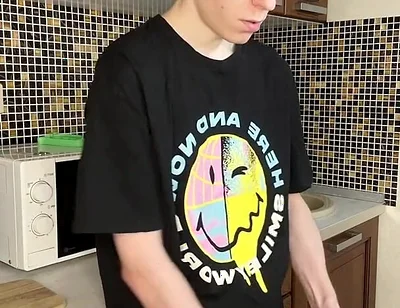 Young Twink's Gushing Cum Delight