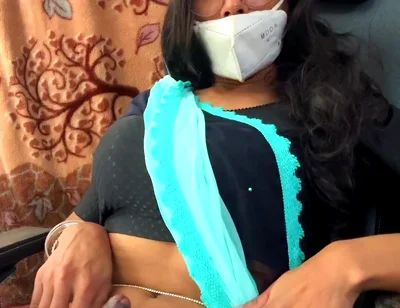 Crossdresser in Saree Jerking off