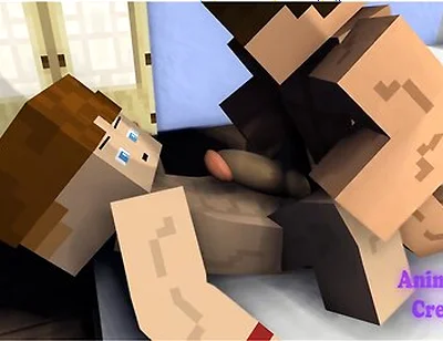 Late Game Night With The Boys - Minecraft Gay Sex Animation