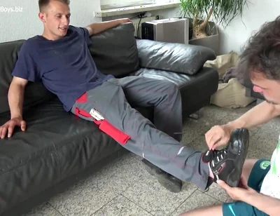 After work dirty socks sniffing