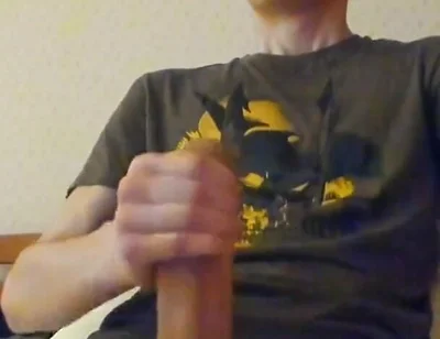 A skinny Guy Shoots a Huge Portion of Sperm and gets a Strong Orgasm